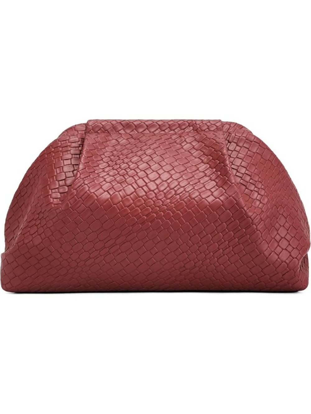 Chic Woven Dumpling Clutch | Vegan Leather Evening Bag & Cosmetic Pouch